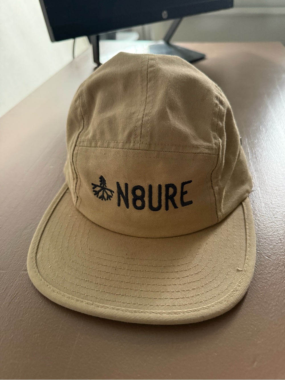 N8ure The Classic Khaki Canvas Baseball Cap with Black Strap
